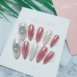 Pink Beam Handmade Nail Tips  - Long Stiletto / 핑크빔 수제네일팁  - 롱 스틸레토