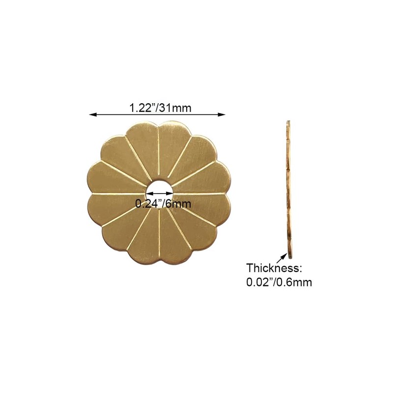 Tiazza 10Pcs Brass Backplate Washers Classical Furniture Decoration Gasket Hardware