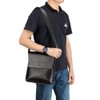 SPAHER Men's Shoulder Bag, PU Leather, Cross-body Vertical Messenger Bag,