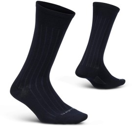 Feetures Everyday Ultra Light Cushion Crew Sock for Men - Moisture-Wicking Socks - Navy, M (1 Pair)