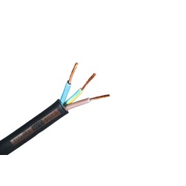 Titanex H07RN-F 3 x 1.5 mm² Heavy Rubber Cable Rubber Hose Cable Black Sold by the Metre (3 x 1.5 mm²)
