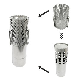 SoloWilder Spark Arrestor Screen Set Stove Pipe Filter 2.36" Chimney Rain Cap for Hot Tent Stove (Straight Spark)