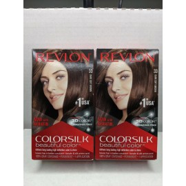 Revlon Lot of 2 Revlon ColorSilk Beautiful Color LONG LASTING COLOR 33 DARK SOFT BROWN