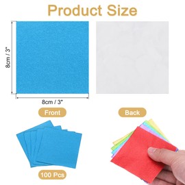 MECCANIXITY 100 Pcs Foil Candy Wrappers, 3" x 3" Sky Blue Chocolate Foil Wrappers Orange Texture Square Aluminum Foil Wrapping Paper Sheet for DIY Candies Party Favors Decorations