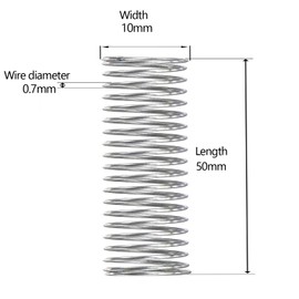 MACHSWON Compressed Spring for Home, Machinery, Industrial, Screen Doors, Lawn Mowers, Stainless Steel Compressed Spring 10mm OD 0.7mm Wire Size 50mm Free Length, 5pcs