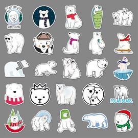 Polar Bear Sticker Set, 50 Pieces, Cute Decoration for Car, Laptop, Skateboard, Bicycle, Moped, Motorcycle, Bicycle, Computer, Suitable for Adults and Children