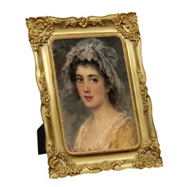 FJXMFRAME Gold 5x7 Picture Frame Vintage Antique Victorian Ornate Picture Frames Baroque for Tabletop or Wall Hanging Small with Glass Front