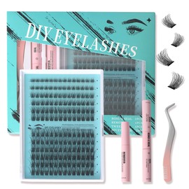 MOTIBACK Lash Extension Set 168Pcs Wimpern Extensions Set Wimpern Extensions Cluster Lashes 10-18cm Einzelne Wimpern mit Lash Bond and Seal,Wimpern Entferne, Wimpern Pinzette Lash Extension