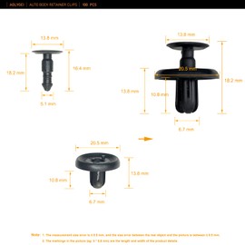 AOLYGEI C7 Fastener Rivet Clips Nylon Bumper Engine Under Cover Push-Type Retainer for Lexus & Toyota Clips 90467-07201 OEM Replacement Fasteners - 100PCS