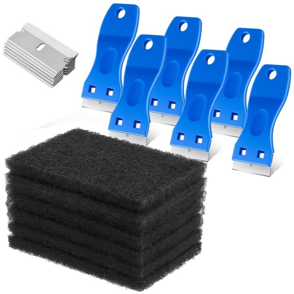 Enhon Razor Blade Scraper and Non Abrasive Cooktop Scrubbing Pads