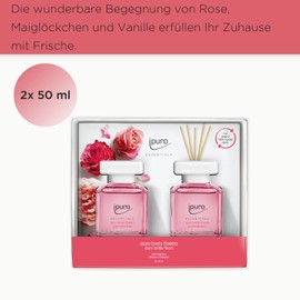 ipuro Essentials Lovely Flower Room Fragrance 2 x 50 ml - High-Quality Air Freshener - Room Fragrance Set for a Floral-Delicate Room Climate - Environmentally Friendly Design