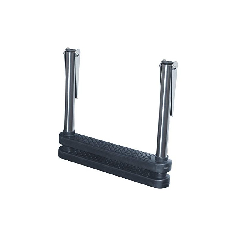 JIF Marine Telescoping Transom Drop Ladder – 2-Step Stainless Steel