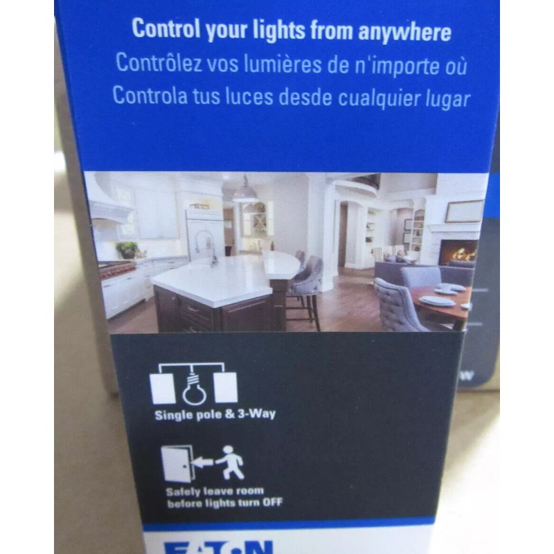 Eaton 4 Eaton WFSW15-W Wi-Fi Smart Switch White, Control Your