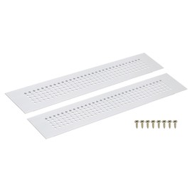 sourcing map Air Vents Cover, 2Pcs 250 x 50mm Aluminum Alloy Rectangle Air Return Vent Cover with Screw, Ventilation Grille Decorative Covers for Door Cupboard Wardrobe Shoes Cabinet (Silver)