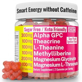 Alpha GPC Teacrina Magnesio L-treonato y glicinato complejo L-teanina metilliberina gomitas, cápsulas de goma de mascar de cafeína píldoras suplemento