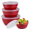 ATRDTO Small Classic Plastic Prep Bowls with Lids, Set of