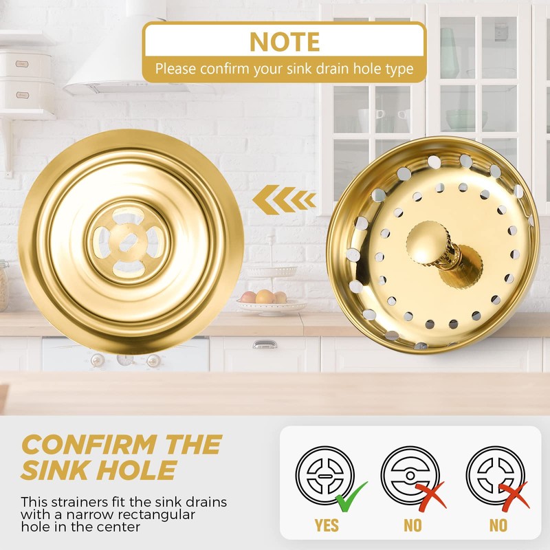 Retisee 2 Pcs Kitchen Sink Stopper Strainer Stainless Steel Drain