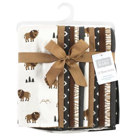 Hudson Baby Unisex Baby Cotton Flannel Burp Cloths Bundle, Wild Buffalo, One Size