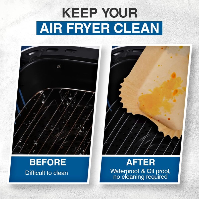 ANSIO Air Fryer Paper Liners – 100 PCS Square Disposable