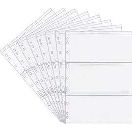 3 Pockets Paper Money Collection Supplies Pages，12 Sheets Paper Money Collection Supplies Pages，Clear Currency Display Sleeves, Banknotes Protector Pages.