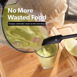 DI ORO Silicone Blender & Jar Spatulas - Rubber Spatulas Silicone Heat Resistant - Kitchen Spatulas Nonstick Cookware Safe - Silicone Utensil Set for Cooking, Mixing, Baking, & Scraping (2pc, Black)