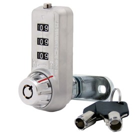 3 Dial Combination Cam Lock with MK Override Key, 5/8"