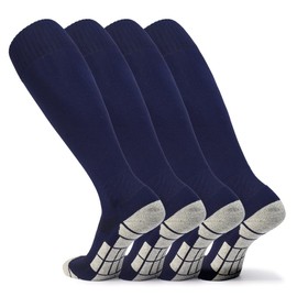AK SOK Two Pairs of Football Socks,Soccer Socks,Knee High Socks for Boys & Men (CA/US, Alpha, Large, Regular, Regular, Navy blue)