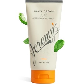 Crema de afeitar Jeremy's Razors para hombres Crema de afeitar totalmente natural con té verde y mentol, rica espuma para rostro, cuerpo, cabeza, viaj