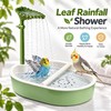 Indoor Bird Bath Fountain with Leaf Rainfall Shower, Adjustable Water