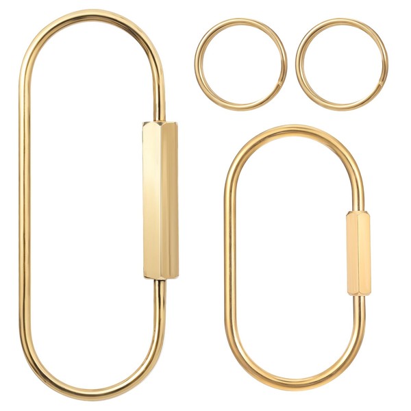 Thinp 2 Pcs Brass Screw Lock Clip,Brass Screw Lock Keychain