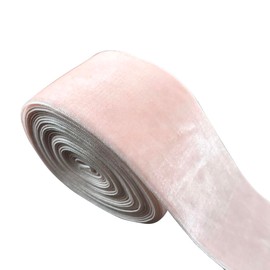 MMvolesy 5 Yards Pink Single Face Velvet Ribbon 50MM (2 Inch) Used for gift packaging Christmas tree Christmas gift box DIY packaging