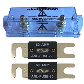 WindyNation ANL Fuse Holder + ANL Fuse (2pcs 60A Fuse)