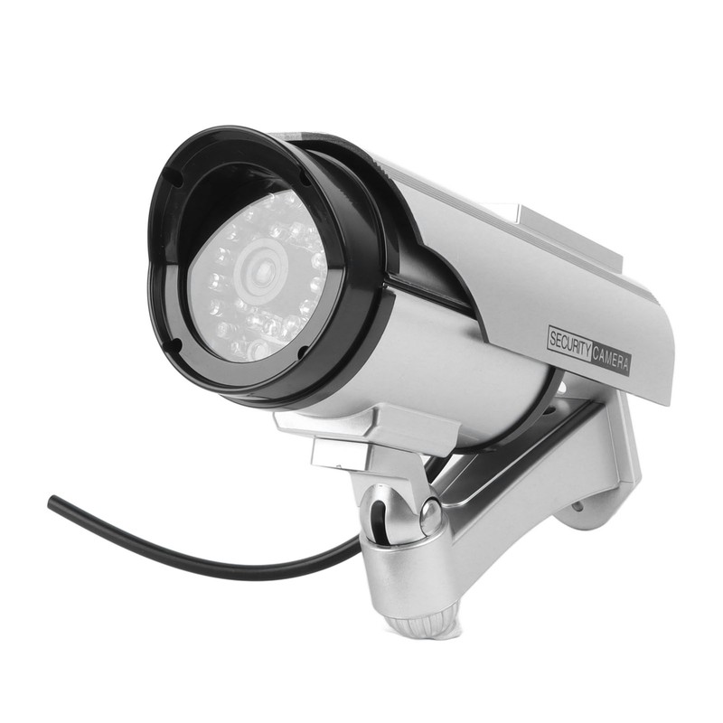 Fake Surveillance Camera Solar Powered Simulation Monitor with LED Flashing