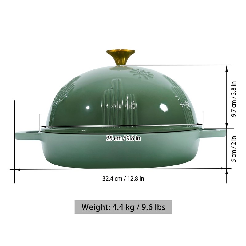 Flavehc Bread Oven Cast Iron Bread Dutch Oven with Cloche