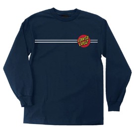 SANTA CRUZ Mens L/S T-Shirt Classic Dot L/S Skate T-Shirt - Navy, Size: Small