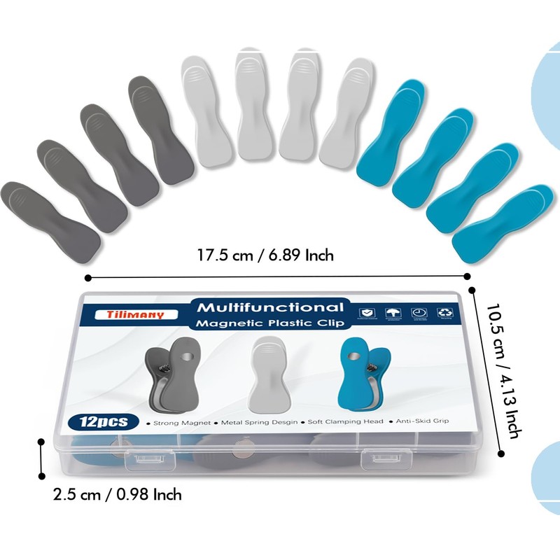 12pcs Magnetic Clips Set - Strong Magnetic Multi-Purpose Clips for