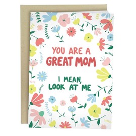 Funny Mother’s Day Cards - Mother's Day Cards for Mom - 5x7 Inch Individual Greeting Card with Kraft Envelope:_I Get My Attitude From My Mom