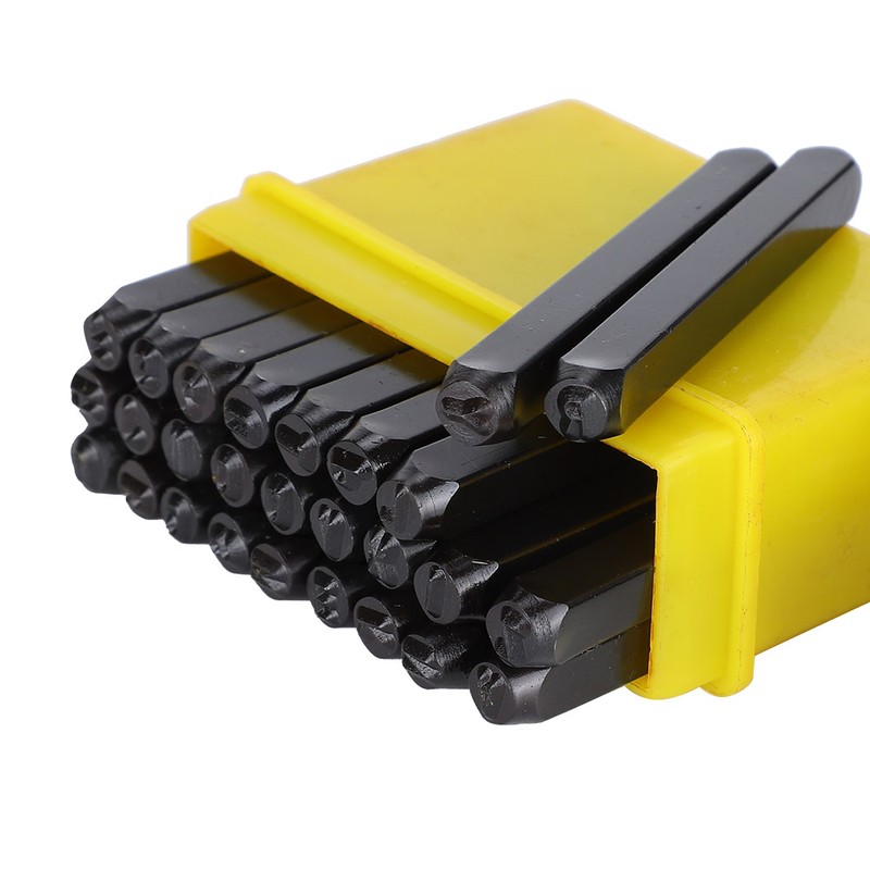 36Pcs Stamping Punch Tool Number(0‑9) Letter (A‑Z‑&amp;) High Carbon Steel