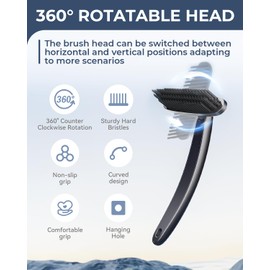 SXhyf Rotating Crevice Cleaning Brush - Multifunctional Hard Bristle Gap Scrub Brush, Home Essentials, Bathroom Cleaner Tools for Household Use, Kitchen, Window, Faucet (2, White)