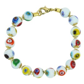Glass Of Venice Murano Mosaic Bracelet - White, Glass, Crystal