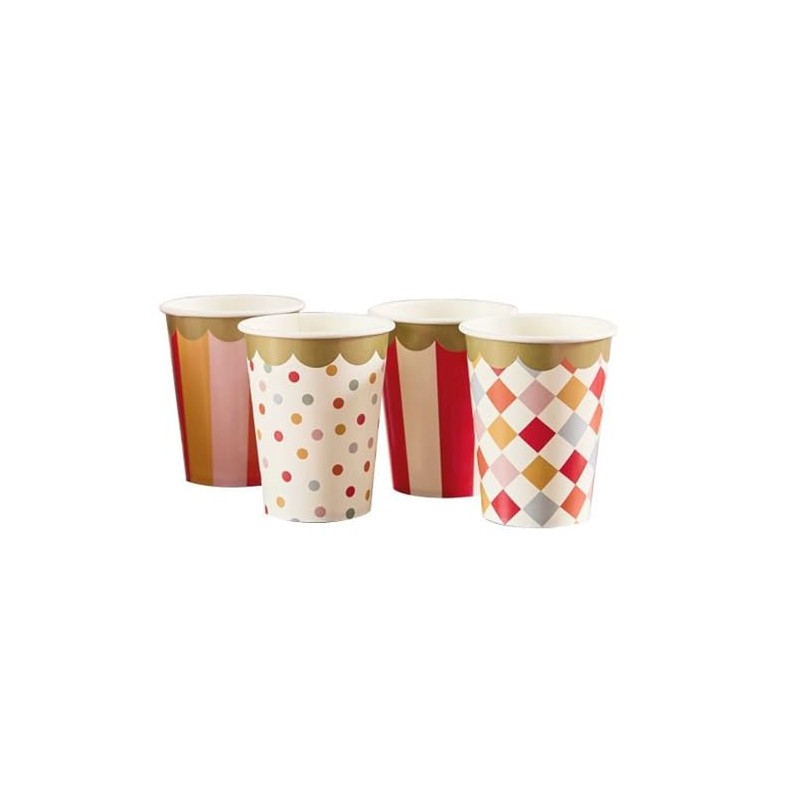 8 Circus Theme Party Paper Cups – Funfair Birthday Tableware,