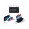 LLD_TK 3 Gang Toggle Rocker Green LED Switch Panel USB