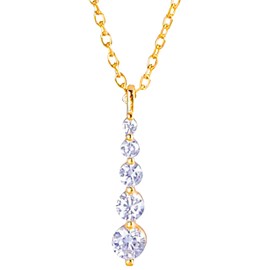 Solid Sterling Silver Crystal Zirconia Drop Necklace,18k Yellow Gold Plating, Razzberry Designer Jewellery, Velvet Gift Box included