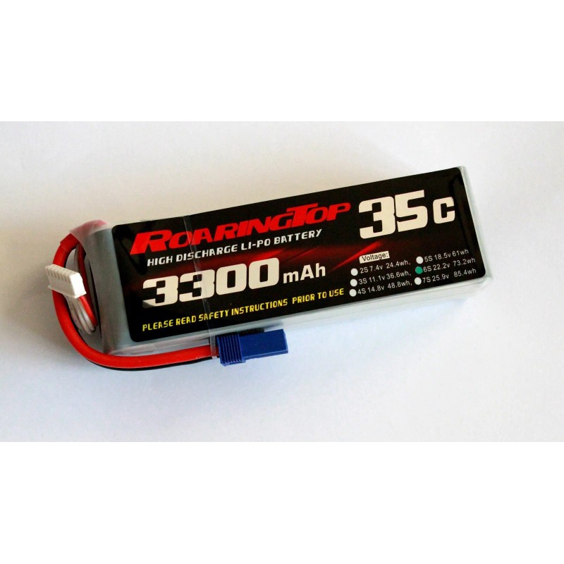 RoaringTop LiPo Battery Pack 35C 3300mAh 6S 22.2V EC5 Plug