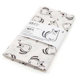 Gururin Tenugui Yo-Kai Nekomata Drift-Free Produced, Approx. 13.8 x 35.4 inches (35 x 90 cm), Quick Drying, Made in Japan, 1 Sheet, Charcoal Gray