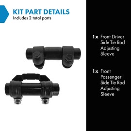 TRQ Tie Rod Adjusting Sleeves Front Pair Set of 2 for Ford Excursion F250SD F350 2WD