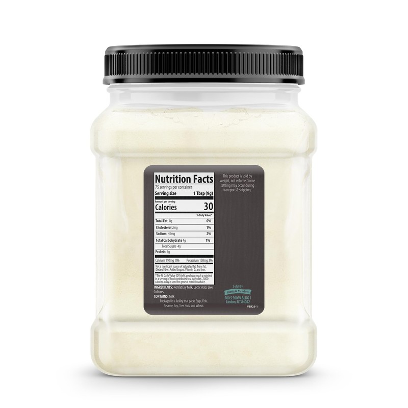 Birch & Meadow Yogurt Powder, 1.5 lb, Made from Non-fat
