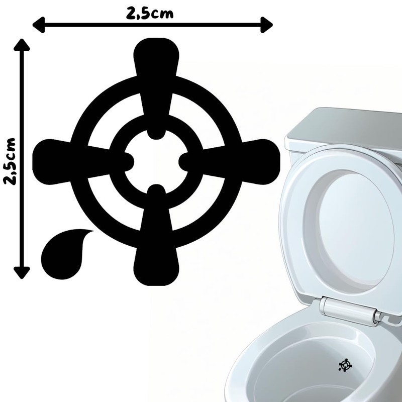Toilet Stickers - 8 Pieces (4 Designs) Pee Target -