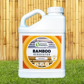 FOREVER BAMBOO Renovator Exclusive Formula UV-Protection Wood Restoration Solution Natural Stain, 1 Gallon Water-Based, Eco-Friendly to Restore Old Bamboo Products, Bamboo Fences, and Poles