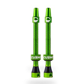 CushCore 55mm Air Valve Set - Premium Set of Alloy Valves, Nitrile Rubber Seal, Valve Core Tool Included, Tubeless Presta Valve, (55mm 2-Pack, Green)